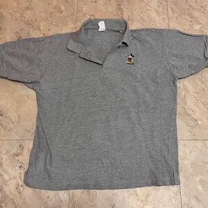 Vintage 90’s Disney Polo Shirt Mickey Mouse Florida Logo Gray XL